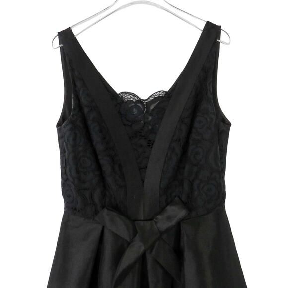 CeCe by Cynthia Steffe Black Lace Satin Mini Dress Size 6 - Picture 4 of 9